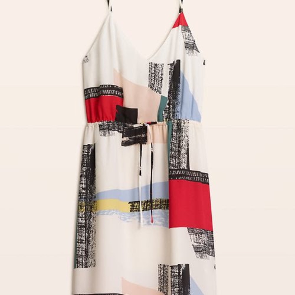 Aritzia Babaton Casimir Slip Dress Brush Stroke Print Bold